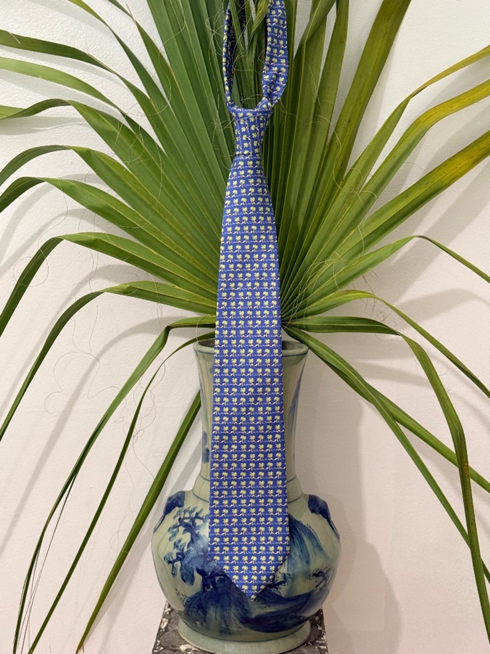 Share If You Dare. Men and Women's Silk Palm Tree Nick Hotchkiss Tie, Palm Beach